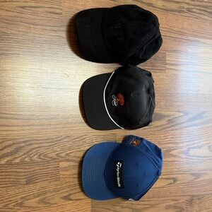 TaylorMade Black and Blue Golf Hats